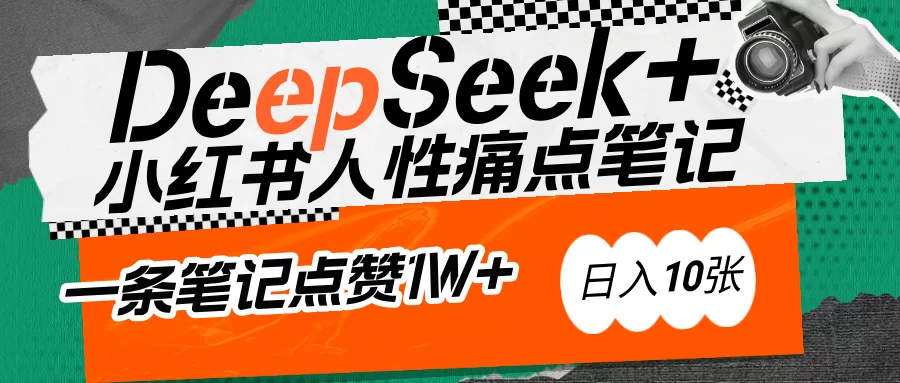 AI赋能小红书爆款秘籍：用DeepSeek轻松抓人性痛点，小白也能写出点赞破万的吸金笔记-小二项目网