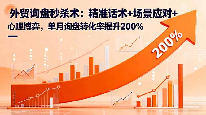 （16357期）外贸询盘秒杀术：精准话术+场景应对+心理博弈，单月询盘转化率提升200%-小二项目网