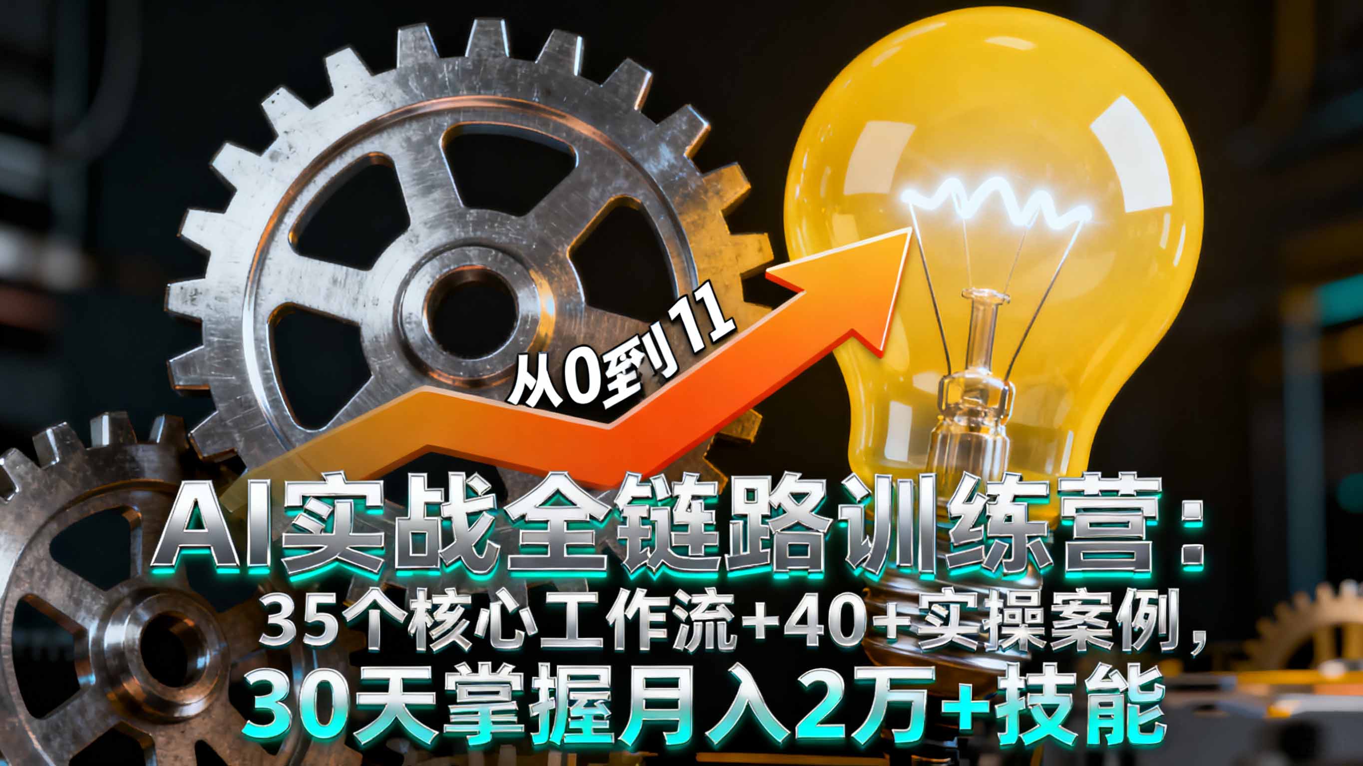 （16219期）AI实战全链路训练营：35个核心工作流+40+实操案例，30天掌握月入2万+技能-小二项目网