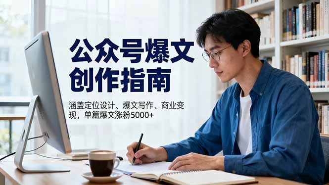 （16380期）公众号爆文创作指南，涵盖定位设计+爆文写作+商业变现，单篇爆文涨粉5000+-小二项目网