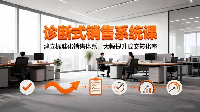 （16435期）诊断式销售系统课，建立标准化销售体系，大幅提升成交转化率-小二项目网