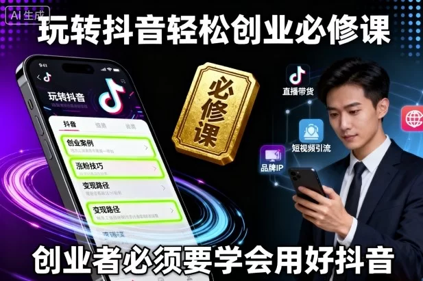 玩转抖音轻松创业必修课，创业者必须要学会用好抖音-小二项目网