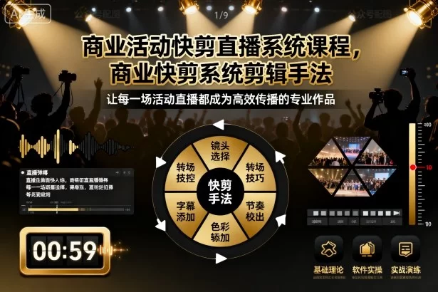 商业活动快剪直播系统课程，商业快剪系统剪辑手法-小二项目网