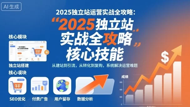 2025独立站运营实战全攻略，一站式掌握独立站运营核心技能-小二项目网