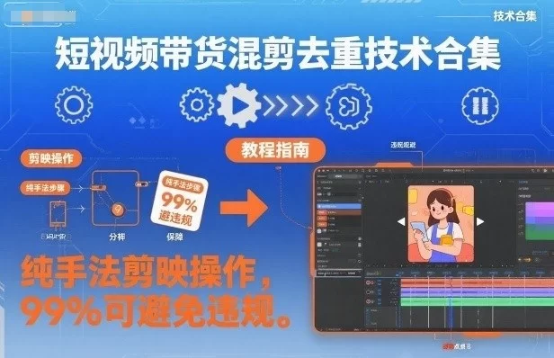 短视频带货混剪去重技术合集，纯手法剪映操作，99%可避免违规-小二项目网