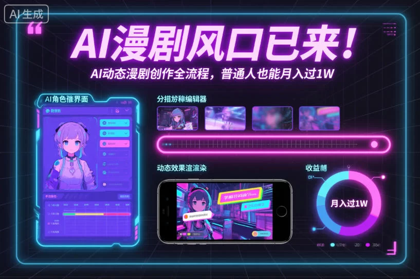 AI漫剧风口已来！AI动态漫剧创作全流程，普通人也能月入过1W-小二项目网