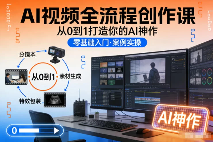 AI视频全流程创作课，从0到1打造你的AI神作-小二项目网