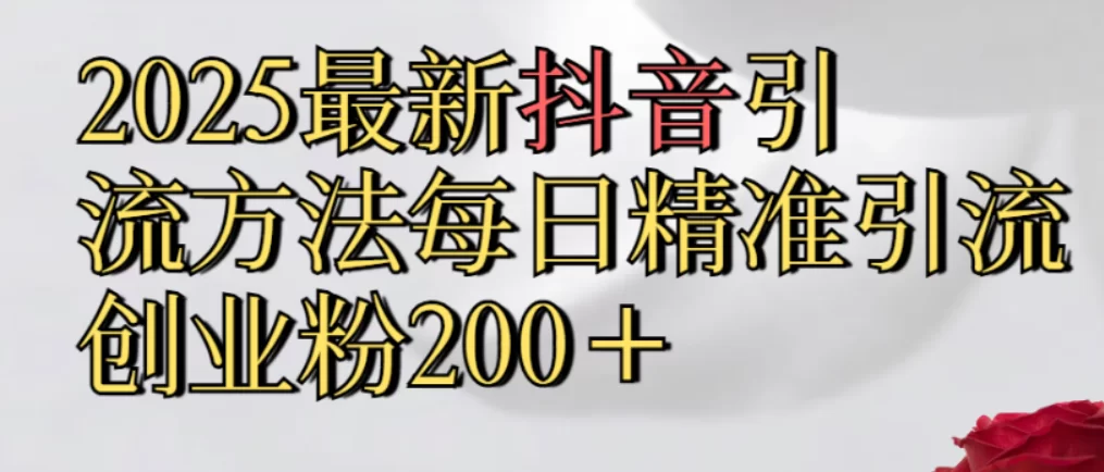 真实免费分享，最新抖音引流,方法每日精准引流创业粉300＋-小二项目网