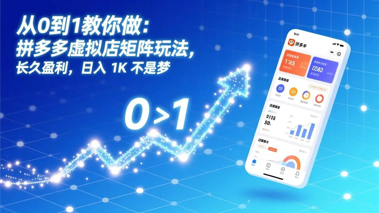 （17205期）从0到1教你做：拼多多虚拟店矩阵玩法，长久盈利，日入 1K 不是梦-小二项目网