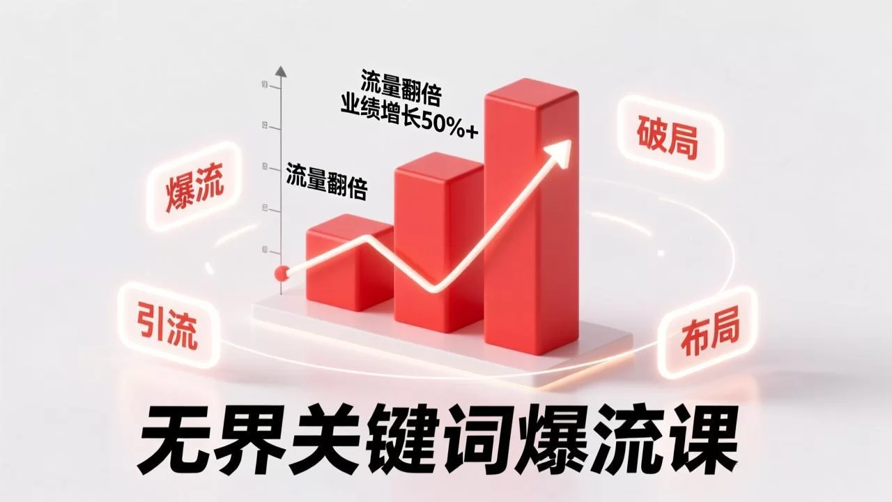 （17063期）无界关键词爆流课，破局布局逻辑、阶段精准引流，实现流量翻倍，店铺业绩增长50%+。-小二项目网