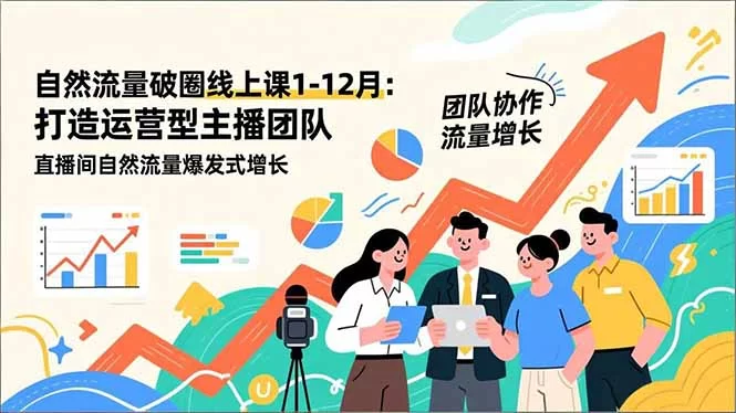 （17006期）自然流量破圈线上课25年1-12月-更新：打造运营型主播团队 直播间自然流量爆发式增长-小二项目网