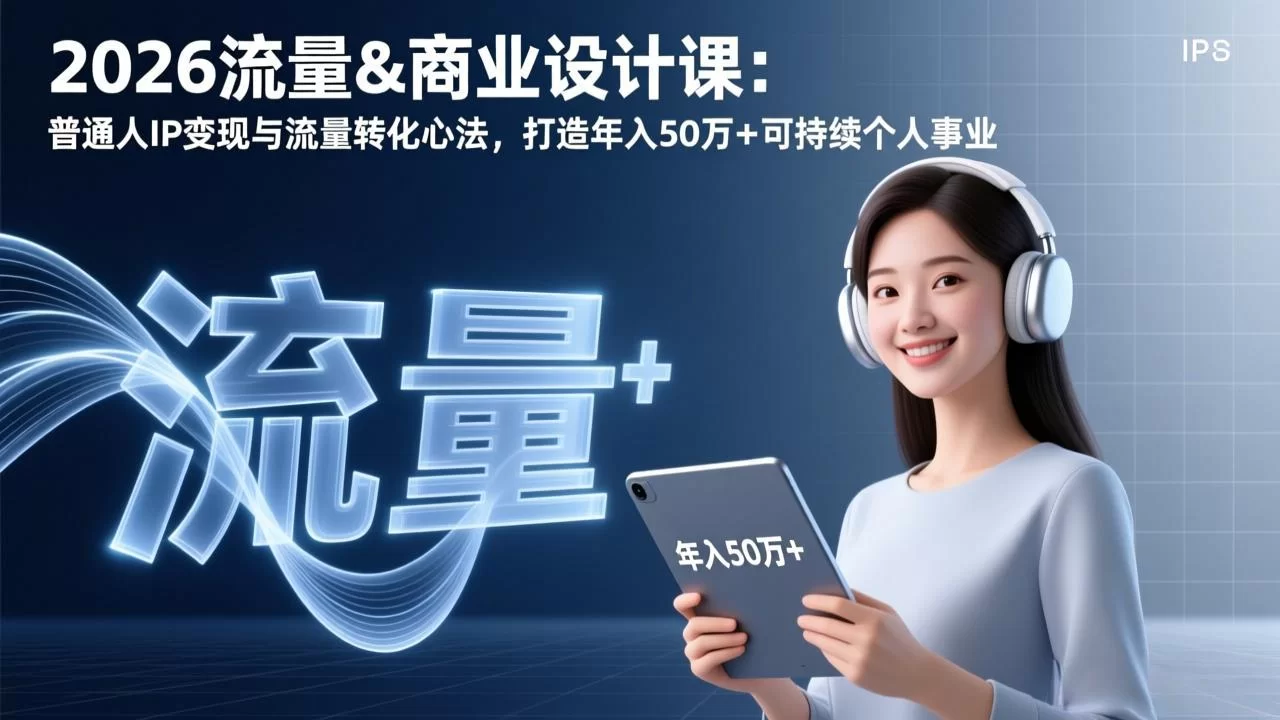 （17246期）2026流量&商业设计课：普通人IP变现与流量转化心法，打造年入50万+可持续个人事业-小二项目网