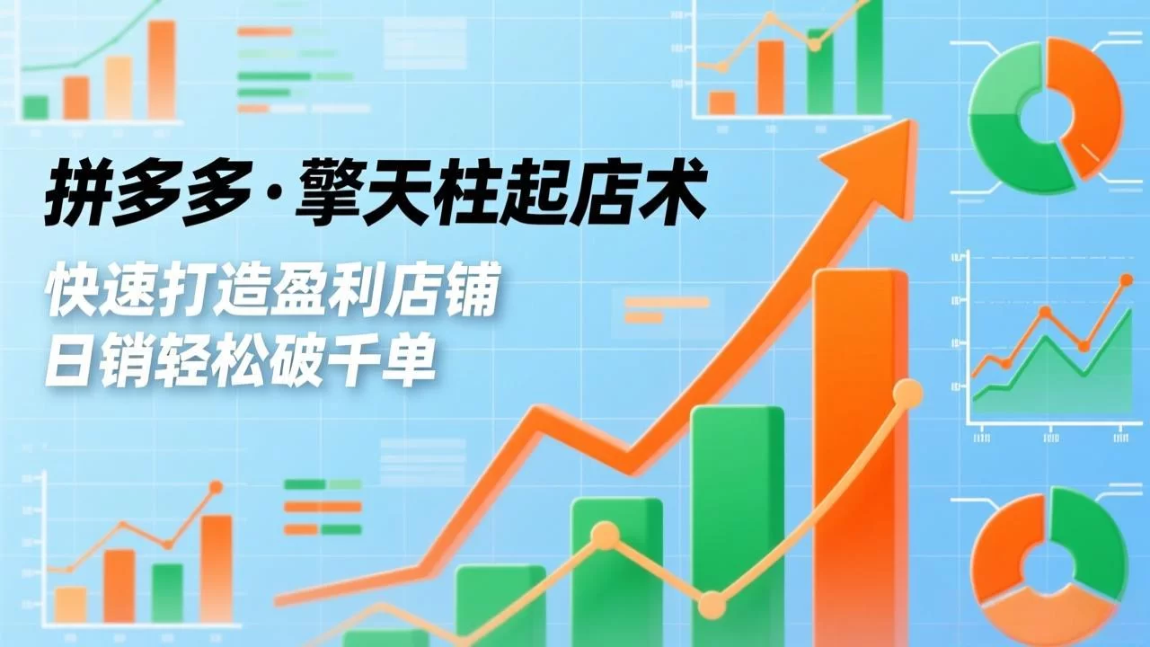 （17149期）拼多多·擎天柱起店术，爆流布局、利润起飞、不断流，快速打造盈利店铺，日销轻松破千单-小二项目网
