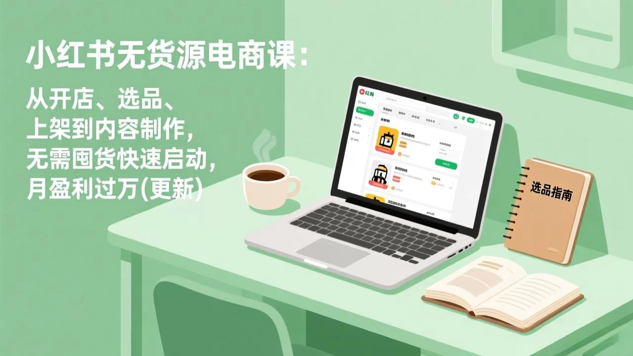 （17150期）小红书无货源电商课：从开店、选品、上架到内容制作，无需囤货快速启动，月盈利过万(更新)-小二项目网