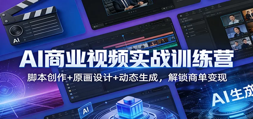 AI商业视频实战训练营：脚本创作+原画设计+动态生成，解锁商单变现-小二项目网