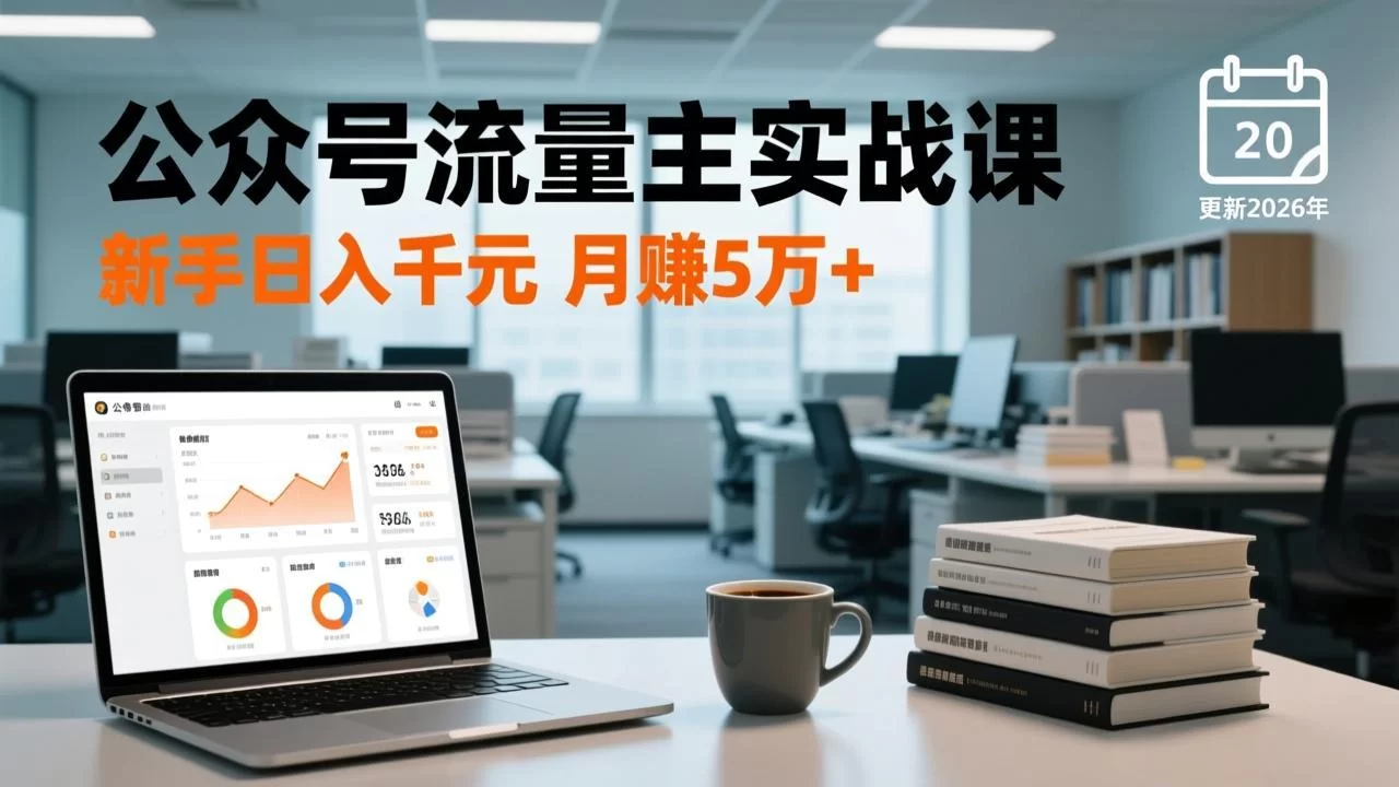 （17144期）公众号流量主实战课，爆文写作、流量池运营、多平台分发，新手日入千元月赚5万+更新2026年-小二项目网