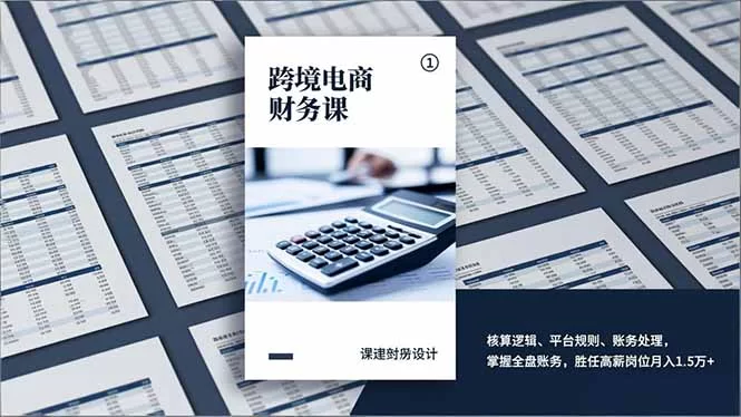 （17036期）跨境电商财务课，核算逻辑、平台规则、账务处理，掌握全盘账务，胜任高薪岗位月入1.5万+-小二项目网