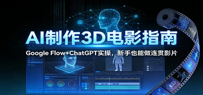 AI制作3D电影指南：Google Flow+ChatGPT实操，新手也能做连贯影片-小二项目网