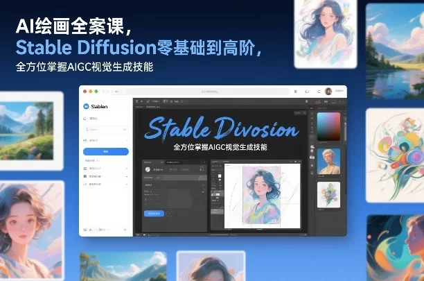 AI绘画全案课，Stable Diffusion零基础到高阶，全方位掌握AIGC视觉生成技能-小二项目网