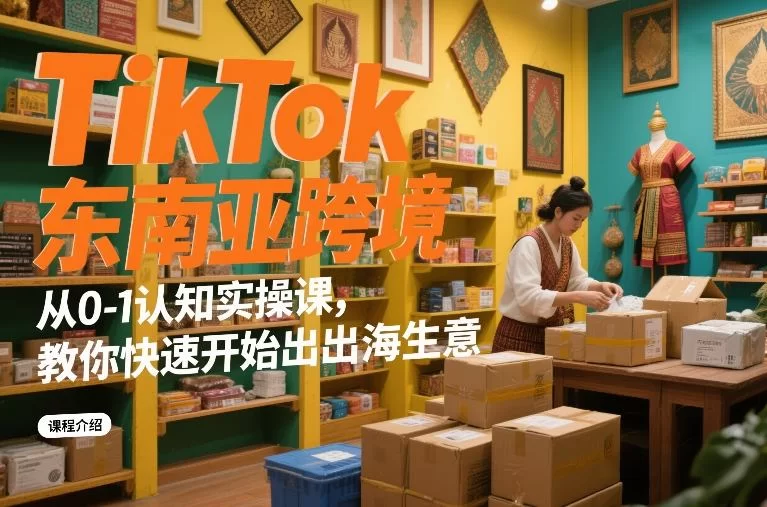 TikTok东南亚跨境从0-1认知实操课，教你快速开始出海生意-小二项目网
