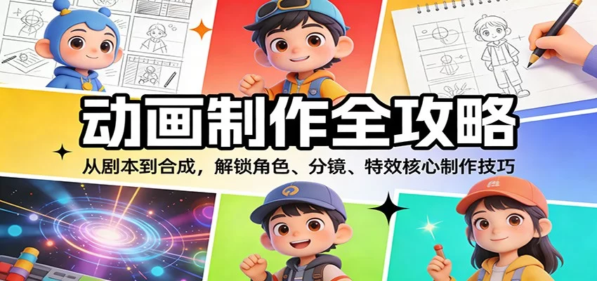 动画制作全攻略：从剧本到合成，解锁角色、分镜、特效核心制作技巧-小二项目网