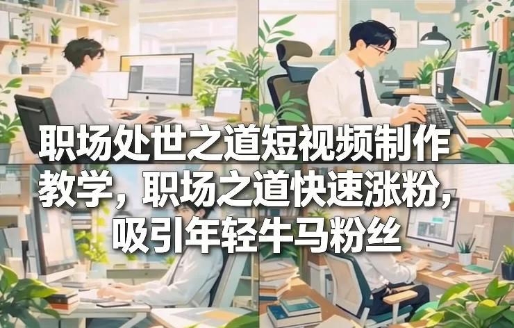 职场处世之道短视频制作教学，职场之道快速涨粉，吸引年轻牛马粉丝-小二项目网