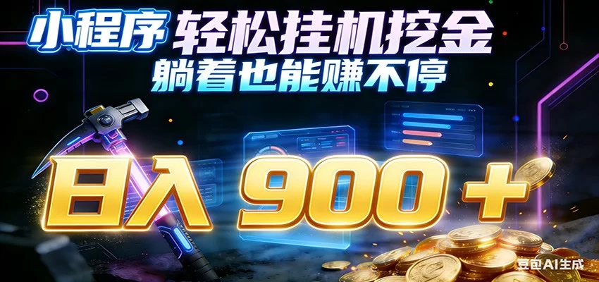 小程序挂机挖金，自动赚金币换现金，多号并行日入900+，轻松搞副业-小二项目网