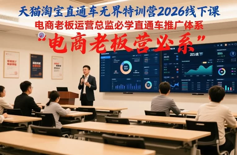 天猫淘宝直通车无界特训营2026线下课，电商老板运营总监必学直通车推广体系-小二项目网