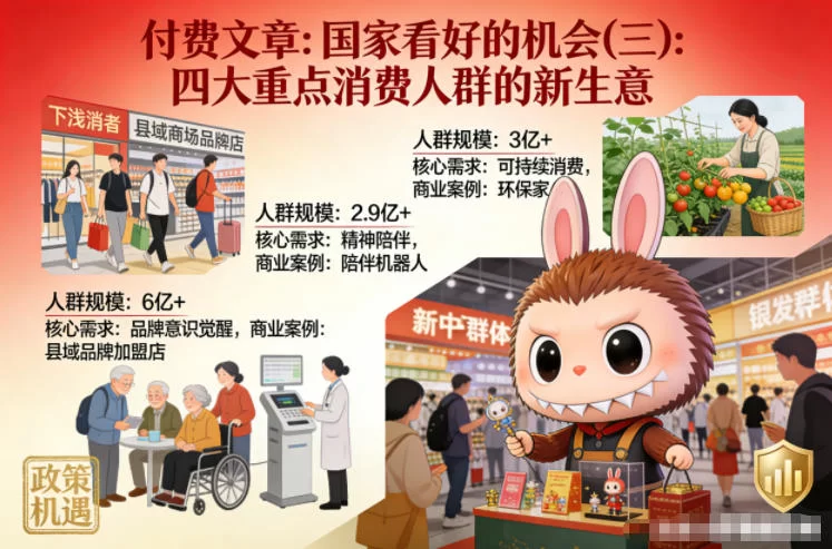 付费文章：国家看好的机会(三)：四大重点消 费人群的新生意-小二项目网