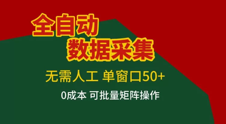 全自动数据采集，无需人工，单窗口50+，0成本可批量矩阵操作【揭秘】-小二项目网