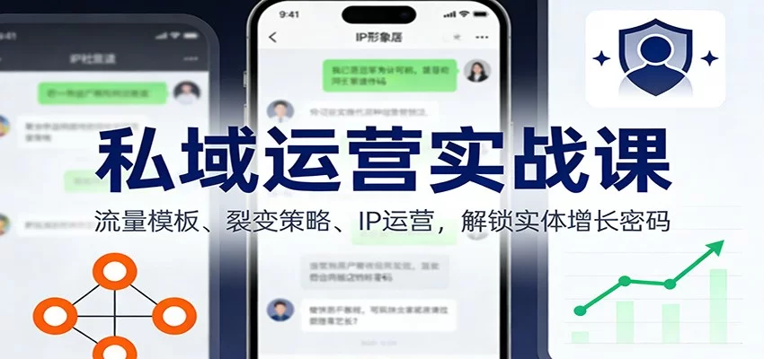 私域运营实战课：流量模板、裂变策略、 IP运营，解锁实体增长密码-小二项目网