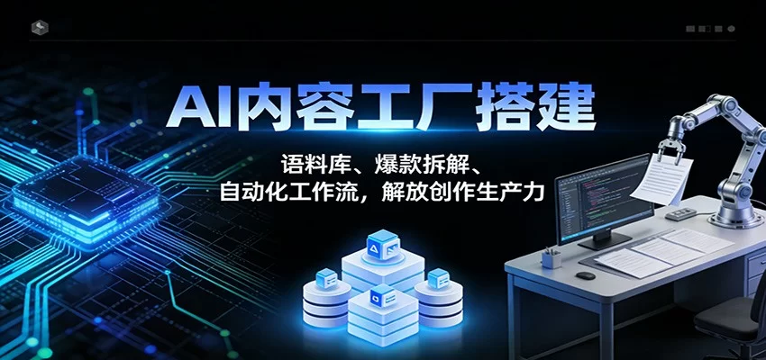 AI内容工厂搭建：语料库、爆款拆解、自动化工作流，解放创作生产力-小二项目网