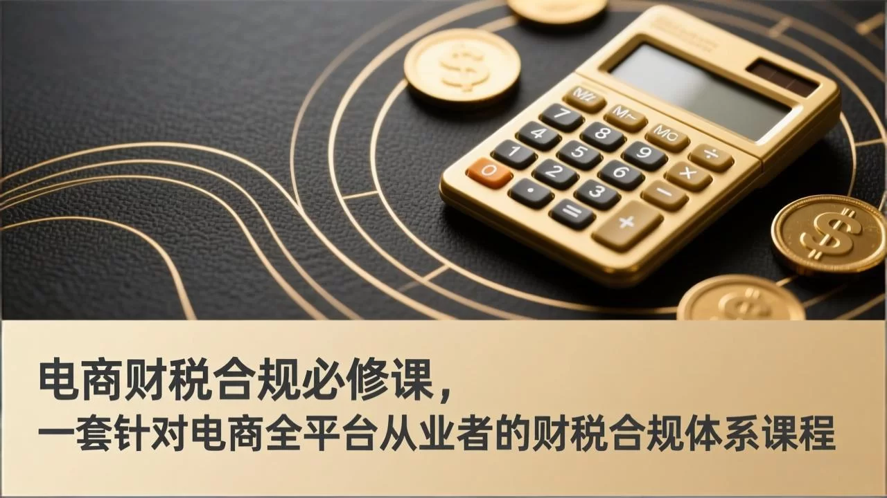 （17359期）电商财税合规必修课，是一套针对电商全平台从业者的财税合规体系课程-小二项目网
