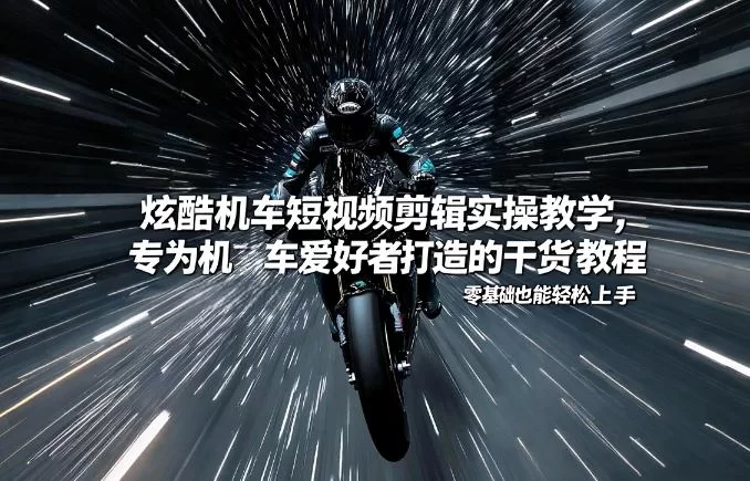 炫酷机车短视频剪辑实操教学，专为机车爱好者打造的干货教程，零基础也能轻松上手-小二项目网