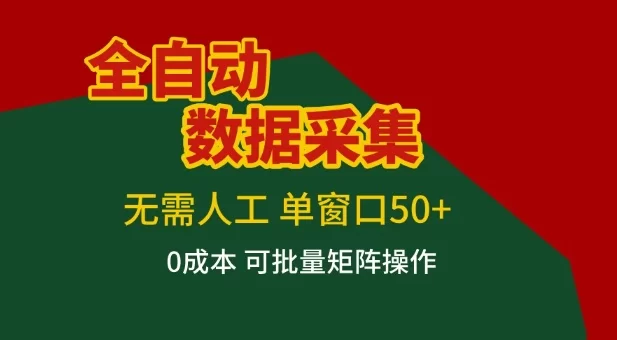 全自动数据采集项目，无需人工，单窗口可达50+收益，操作简单无难度，一个人也能轻松实现矩阵【揭秘】-小二项目网