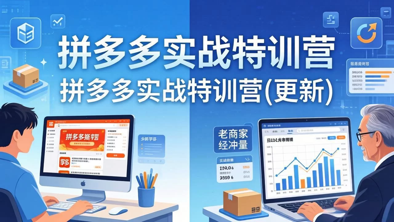 （18181期）拼多多实战特训营(更新4月24)：不管是新手入门或老商家冲量，都有实操方法，跟着学，少走弯路-小二项目网