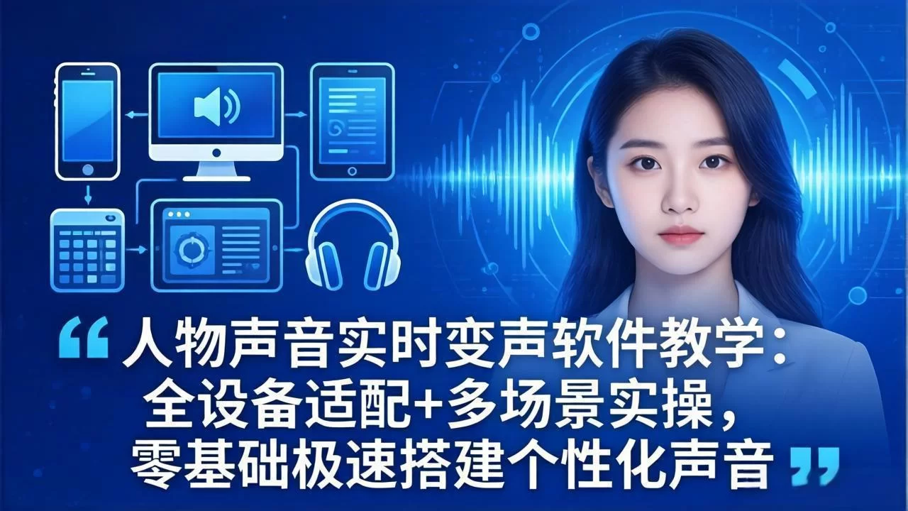 （18120期）人物声音实时变声软件教学：全设备适配+多场景实操，零基础极速搭建个性化声音-小二项目网