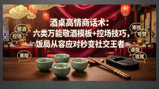 (18020期)付费文章:酒桌高情商话术:六类万能敬酒模板+控场技巧,饭局从容应对秒变社交王者-小二项目网
