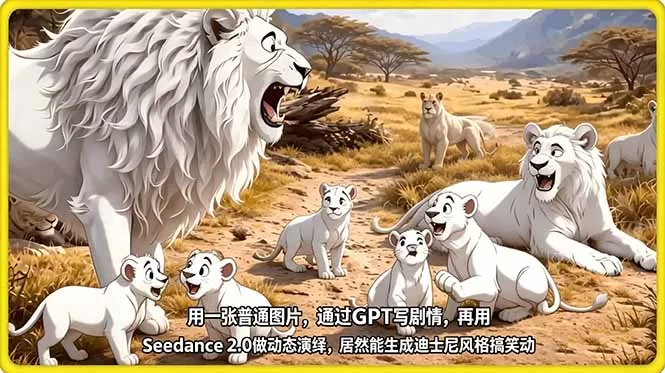 （18137期）用一张普通图片，通过GPT写剧情，再用Seedance 2.0做动态演绎，居然能生成迪士尼风格搞笑动画-小二项目网