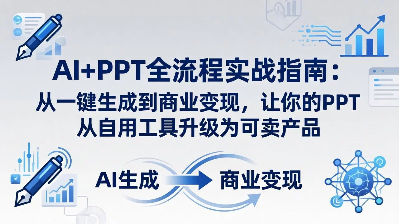 （18142期）AI+PPT全流程实战指南-更新4月21：从一键生成到商业变现，让你的PPT从自用工具升级为可卖产品-小二项目网