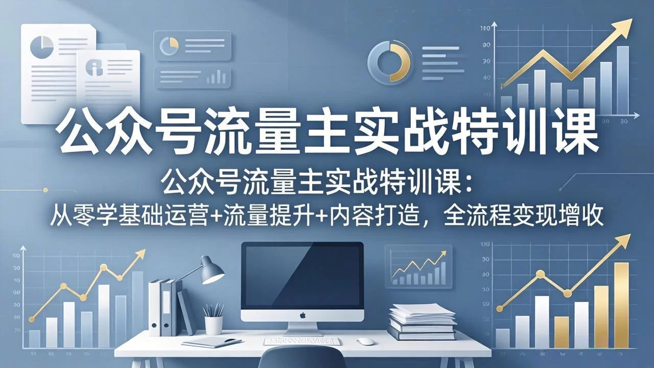 （18072期）公众号流量主实战特训课：从零学基础运营+流量提升+内容打造，全流程变现增收-小二项目网