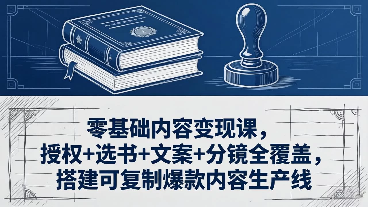 （18243期）零基础内容变现课，授权+选书+文案+分镜全覆盖，搭建可复制爆款内容生产线-小二项目网