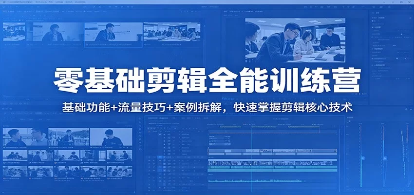 零基础剪辑全能训练营：基础功能+流量技巧+案例拆解，快速掌握剪辑核心技术-小二项目网