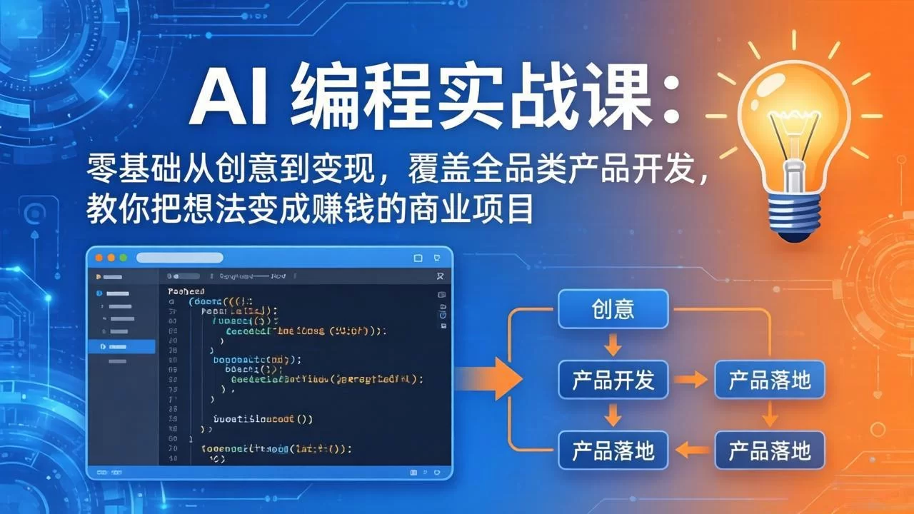 （18127期）AI编程实战课-第三期-4月20更新：零基础从创意到变现，覆盖全品类产品开发，把想法变成赚钱项目-小二项目网