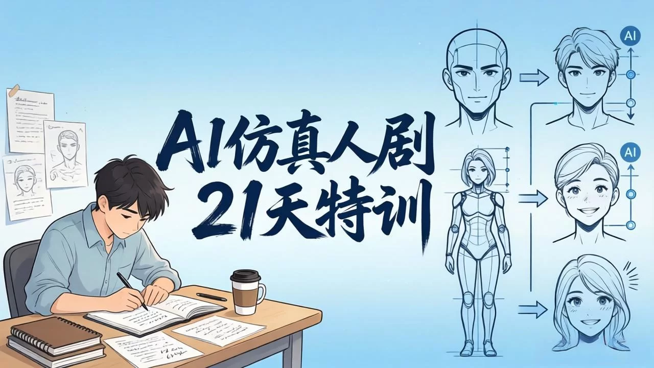 （18082期）AI仿真人剧21天特训-更新：从剧本到成片全流程实战，掌握角色一致性与变现方法-小二项目网