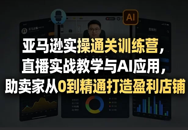亚马逊实操通关训练营，直播实战教学与AI应用，助卖家从0到精通打造盈利店铺（更新4月29日）-小二项目网