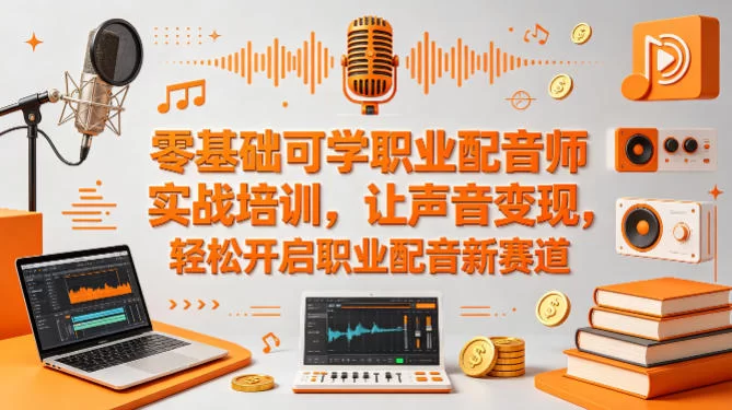 零基础可学职业配音师实战培训，让声音变现，轻松开启职业配音新赛道-小二项目网