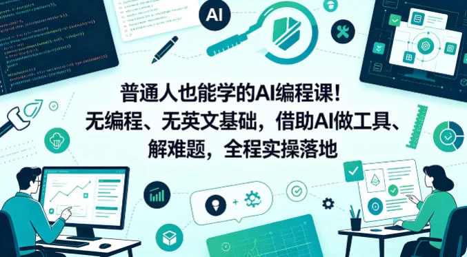 普通人也能学的AI编程课！无编程、无英文基础，借助AI做工具、解难题，全程实操落地-小二项目网