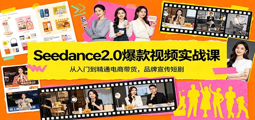Seedance2.0爆款视频实战课：从入门到精通电商带货，品牌宣传短剧-小二项目网