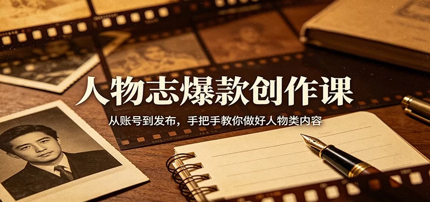 人物志爆款创作课：从账号到发布，手把手教你做好人物类内容-小二项目网